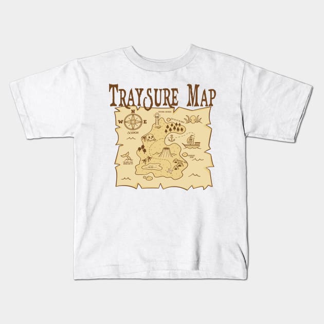 Traysure Map Kids T-Shirt by frickinferal